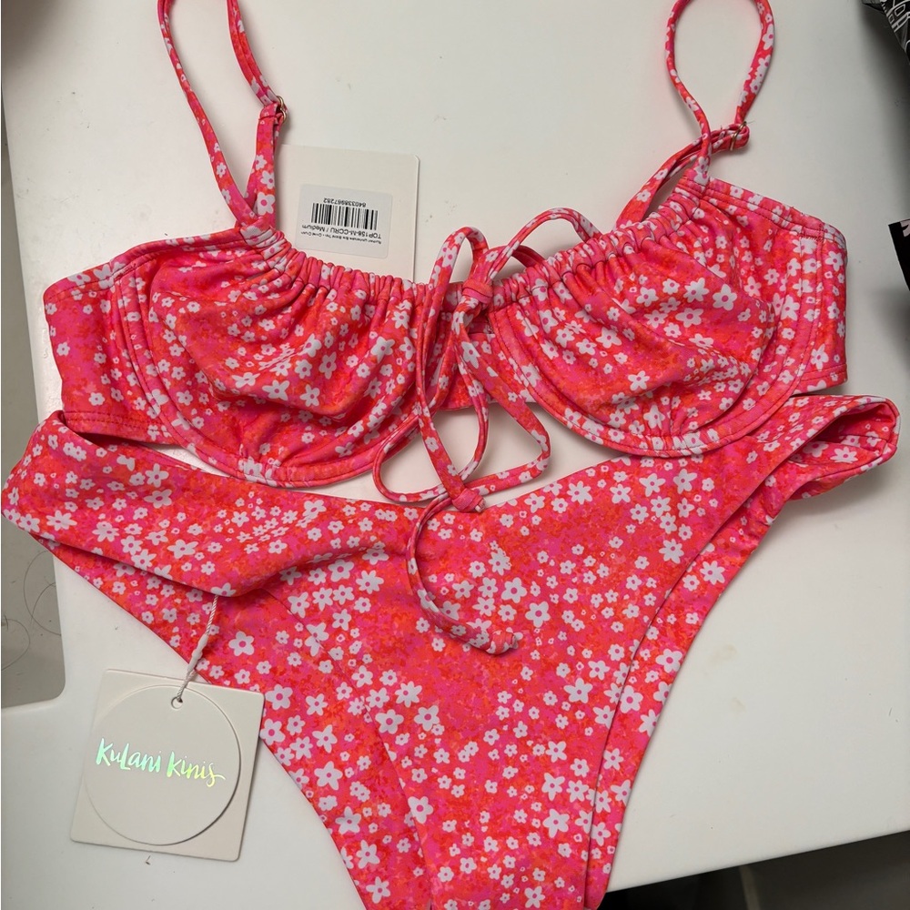 NWT Kulani Kinis Set in Coral Crush